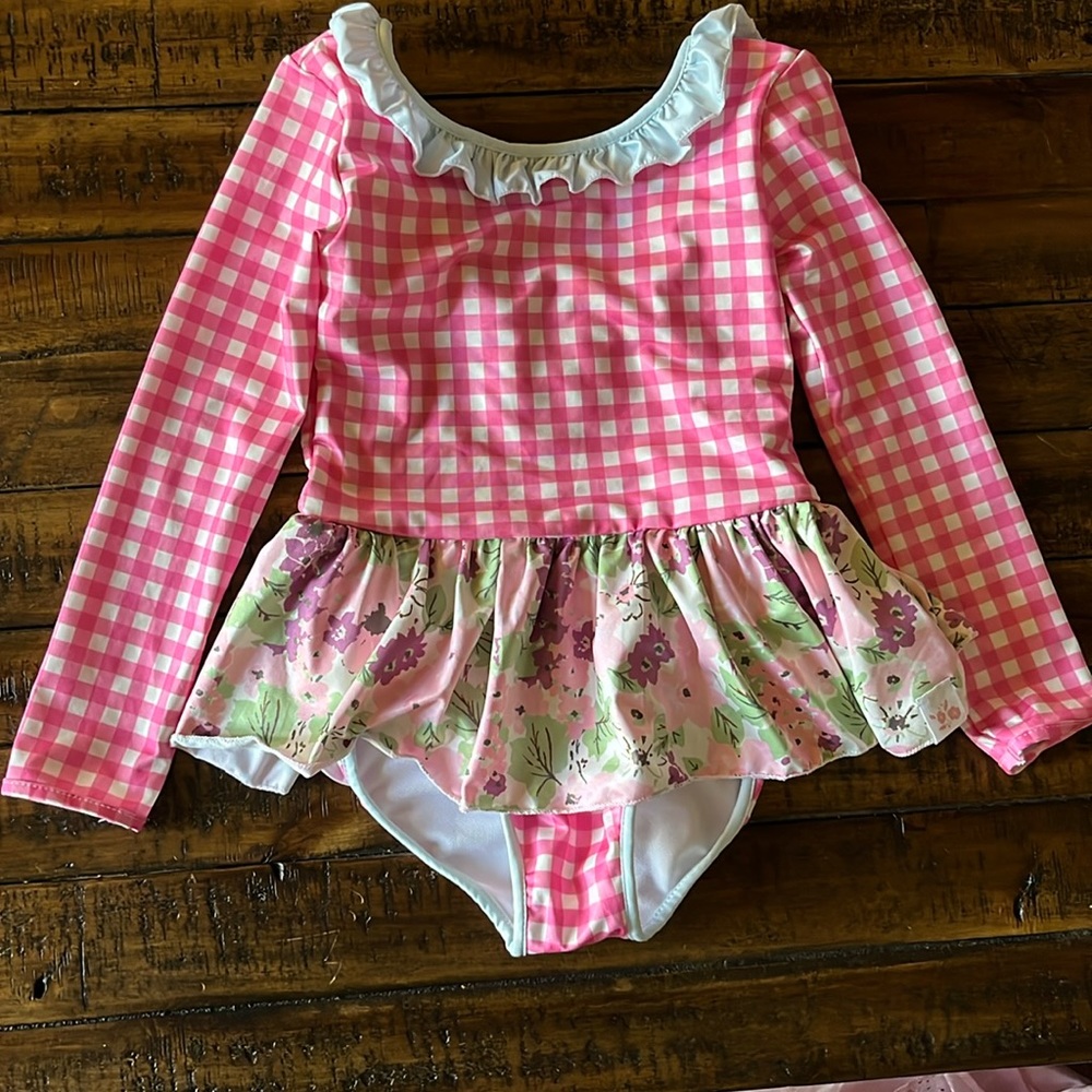 SweetHoney Pink Gingham Skirted Leotard